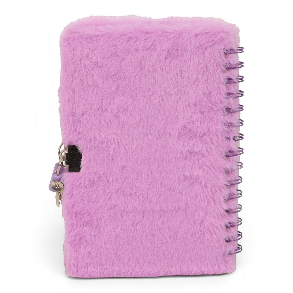 Journal intime Le Studio Fantastique en fourrure rose avec reliure spirale et cadenas, style KPop Demon Hunters