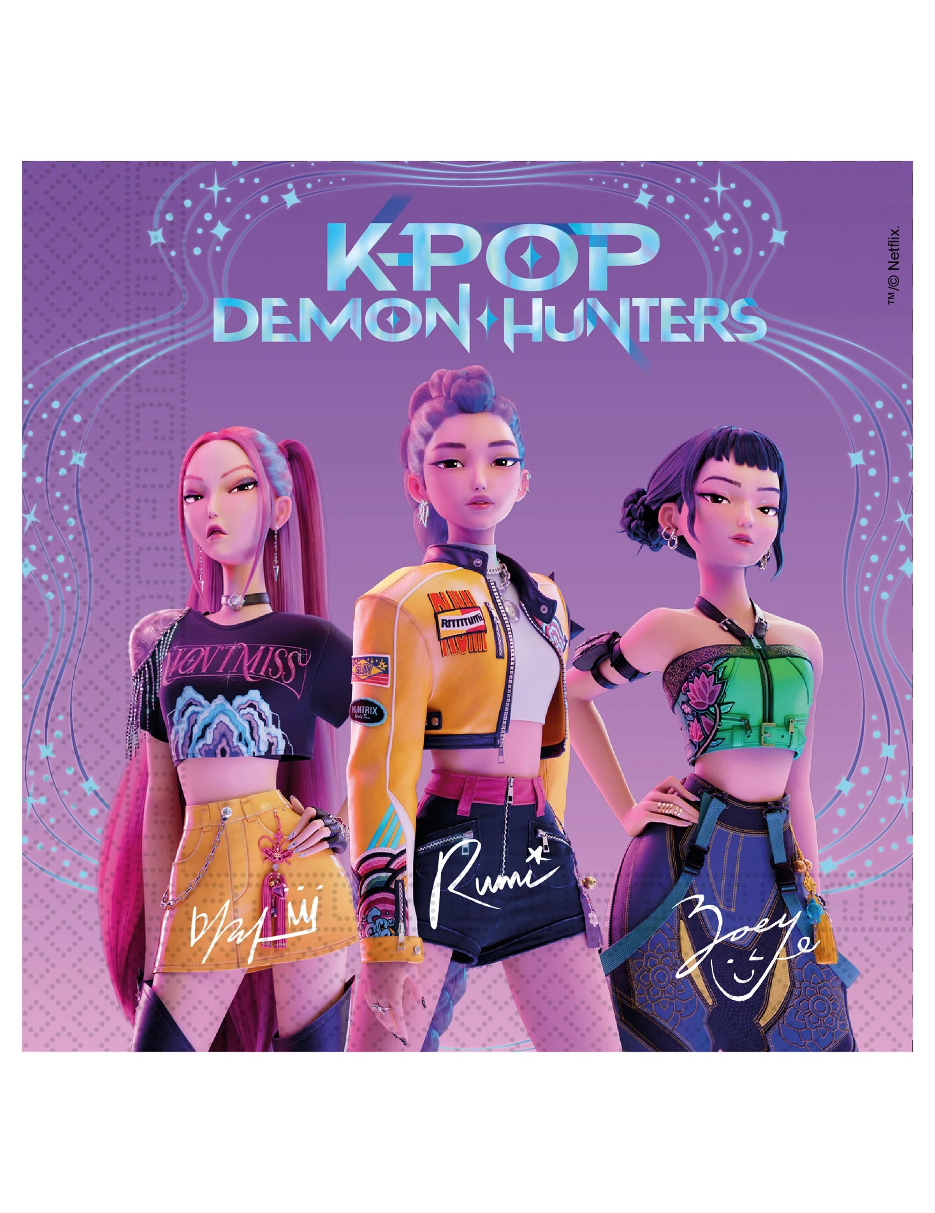 20 Serviettes en papier KPop Demon Hunters 33x33 cm