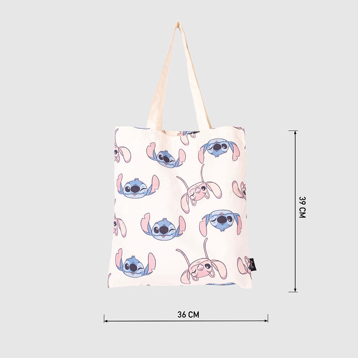 Tote bag Stitch et Angel - 36 x 39 cm