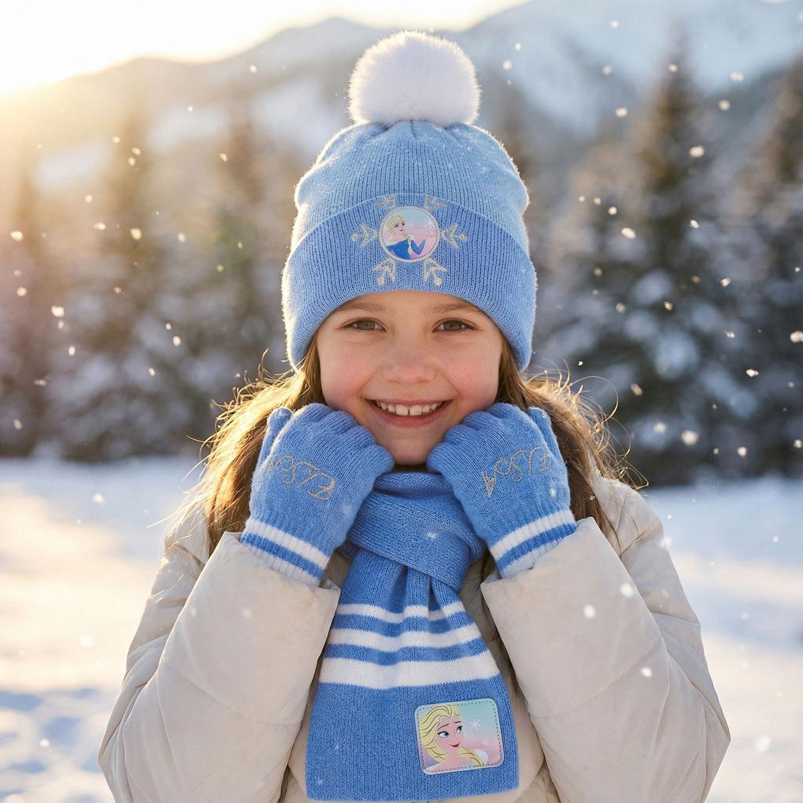 Set Bonnet, Écharpe et Gants - Elsa La Reine des Neiges