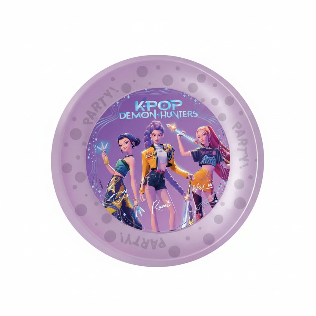 4 Assiettes réutilisables KPop Demon Hunters 21 cm - Lot de 4