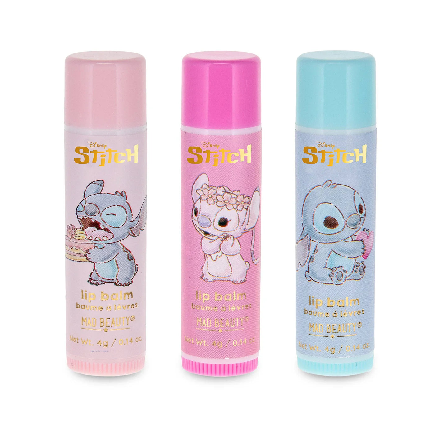 Trio de baumes à lèvres Stitch - Framboise, Myrtille & Vanille