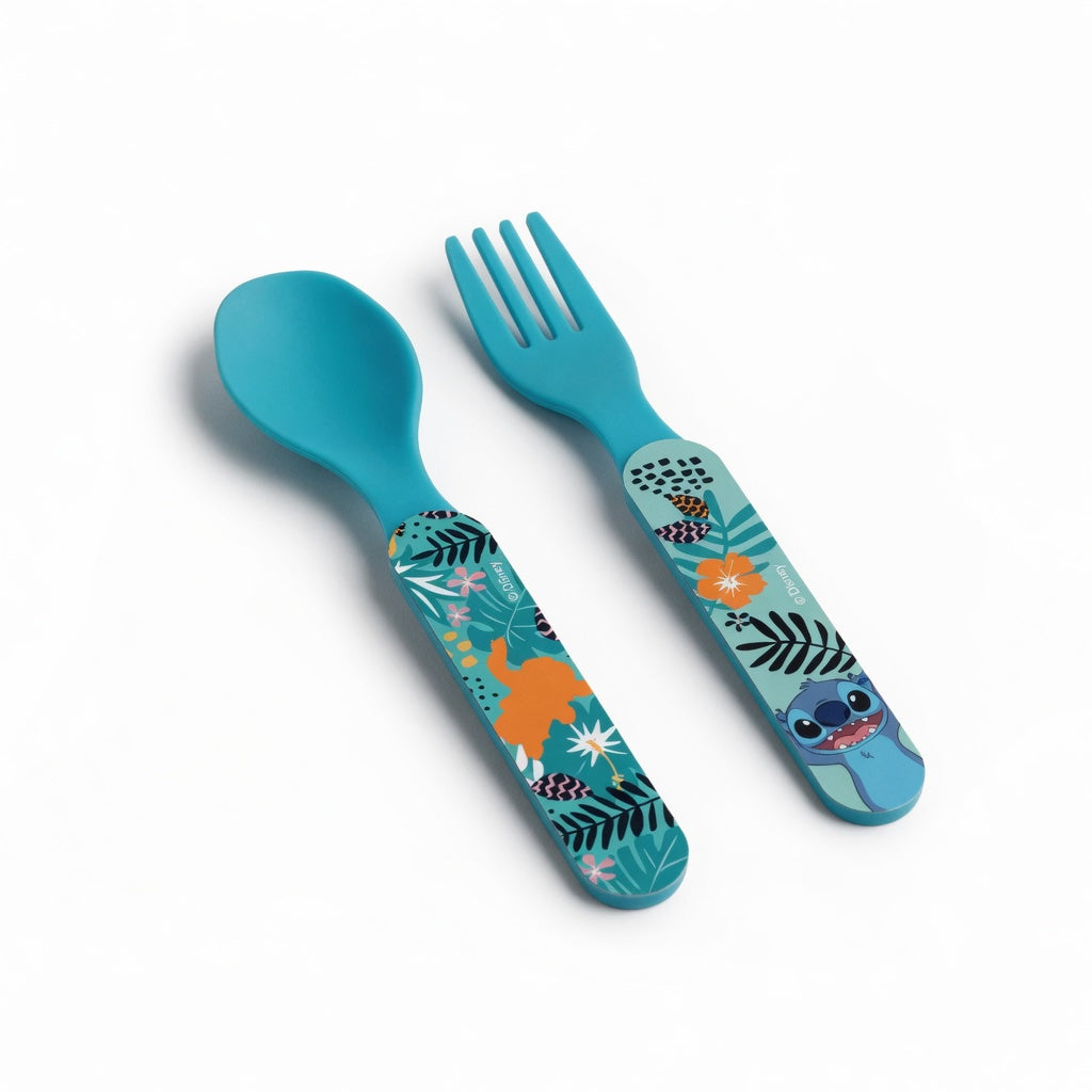 Couverts bébé Stitch - Cuillère et fourchette 13,5 cm