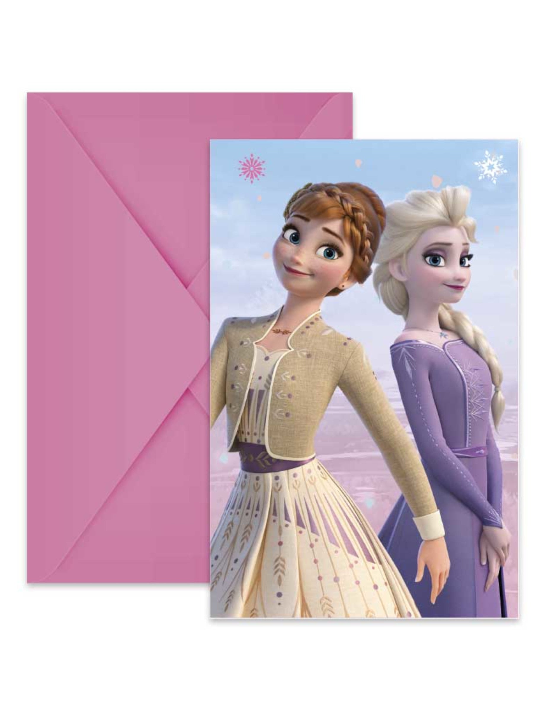 6 Invitations avec enveloppes Elsa et Anna - La Reine des Neiges