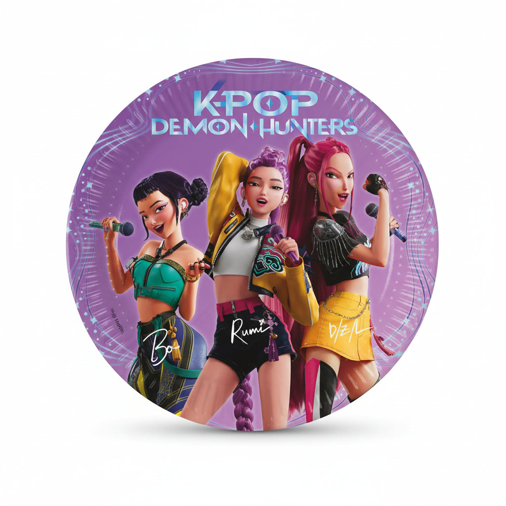 8 Assiettes en carton KPop Demon Hunters - 20 cm