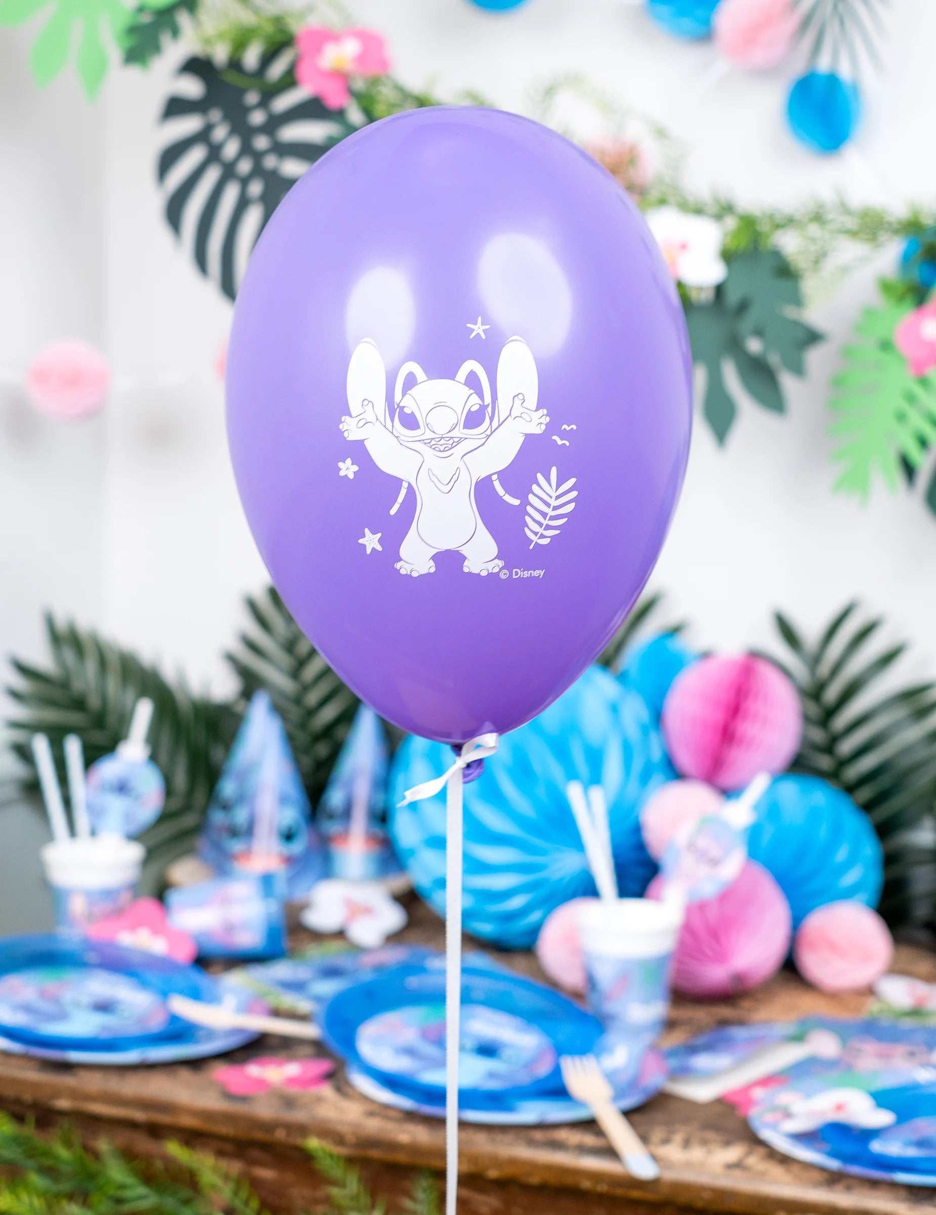 8 Ballons en Latex Stitch & Angel - Anniversaire