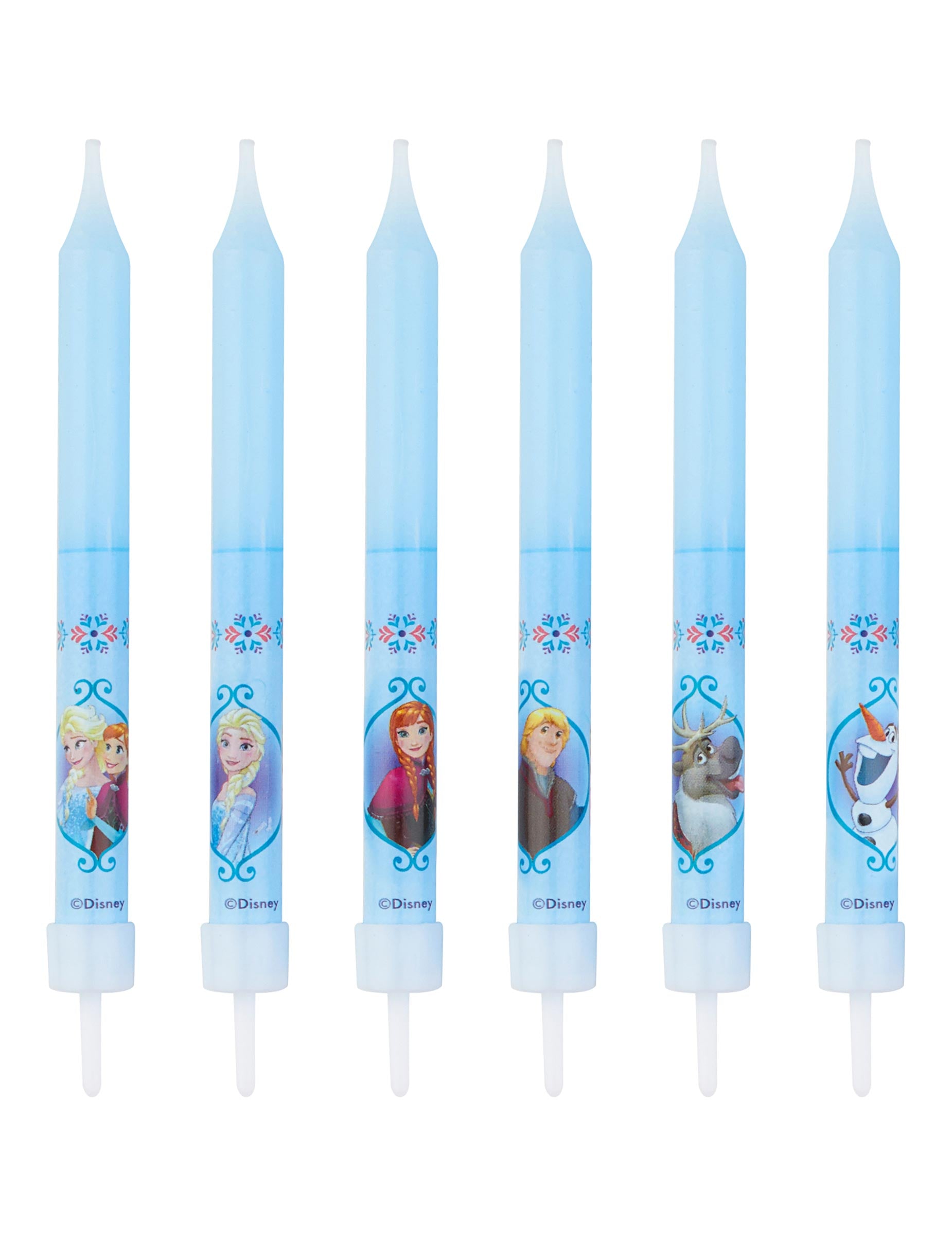 8 Bougies Anniversaire Reine des Neiges - Bleu Ciel 10 cm