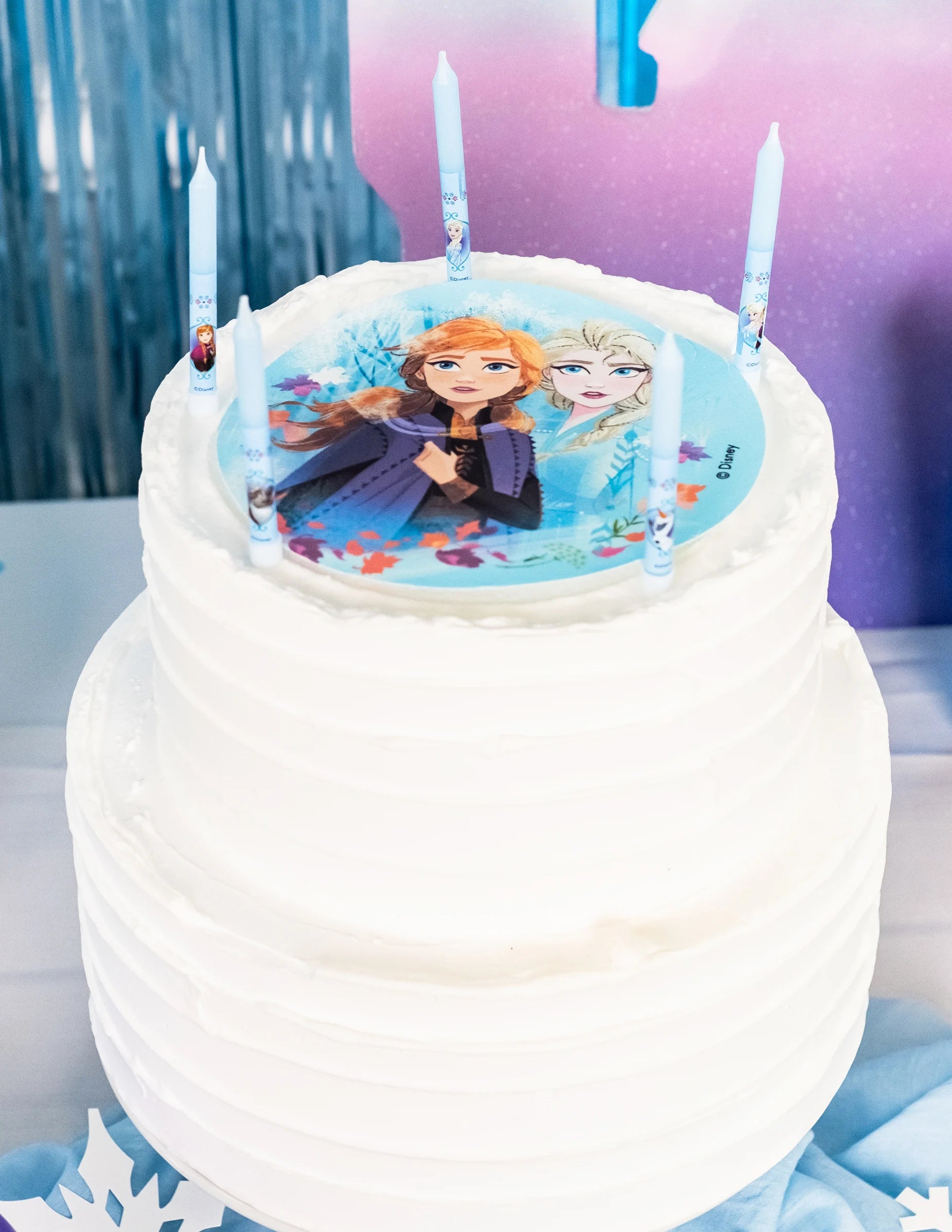 8 Bougies Anniversaire Reine des Neiges - Bleu Ciel 10 cm