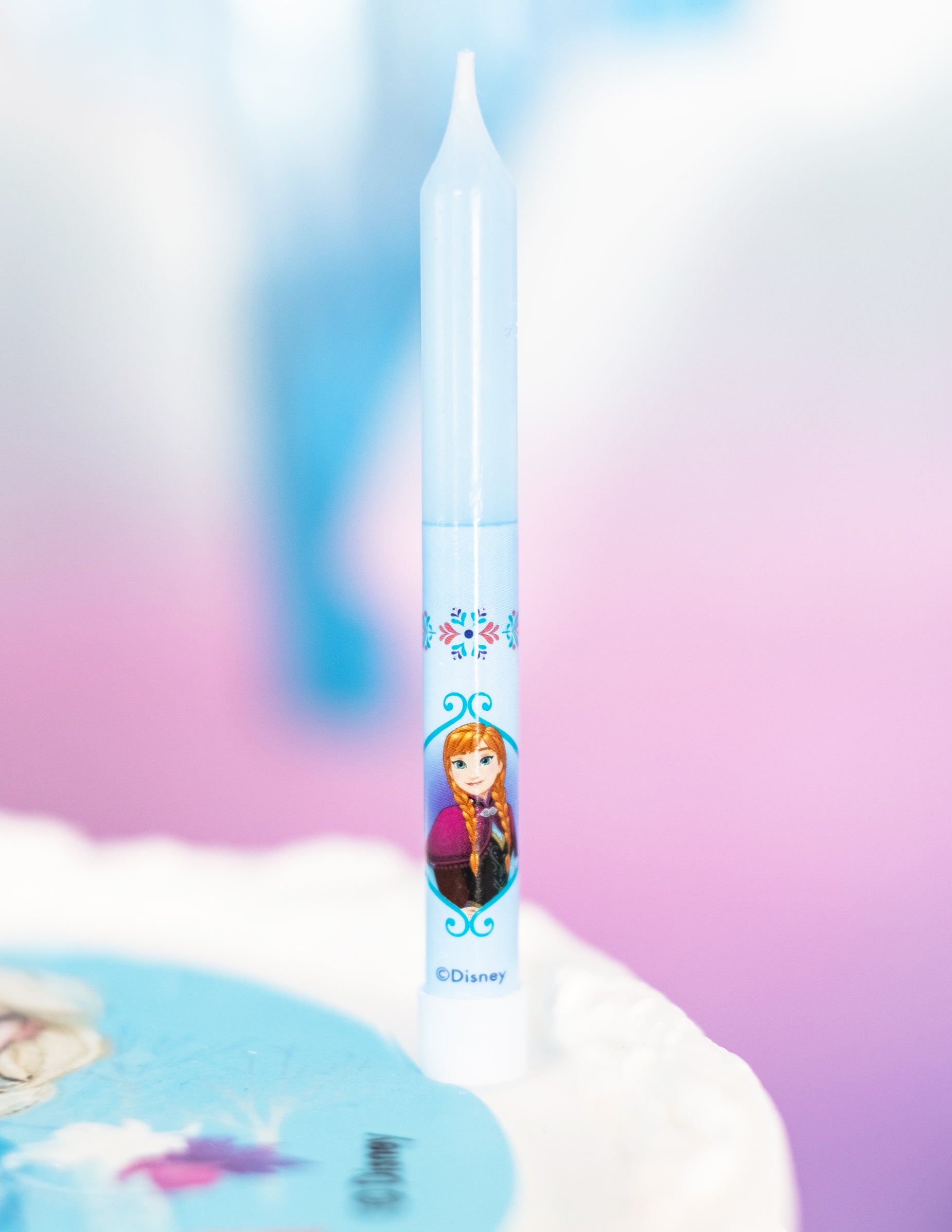 8 Bougies Anniversaire Reine des Neiges - Bleu Ciel 10 cm