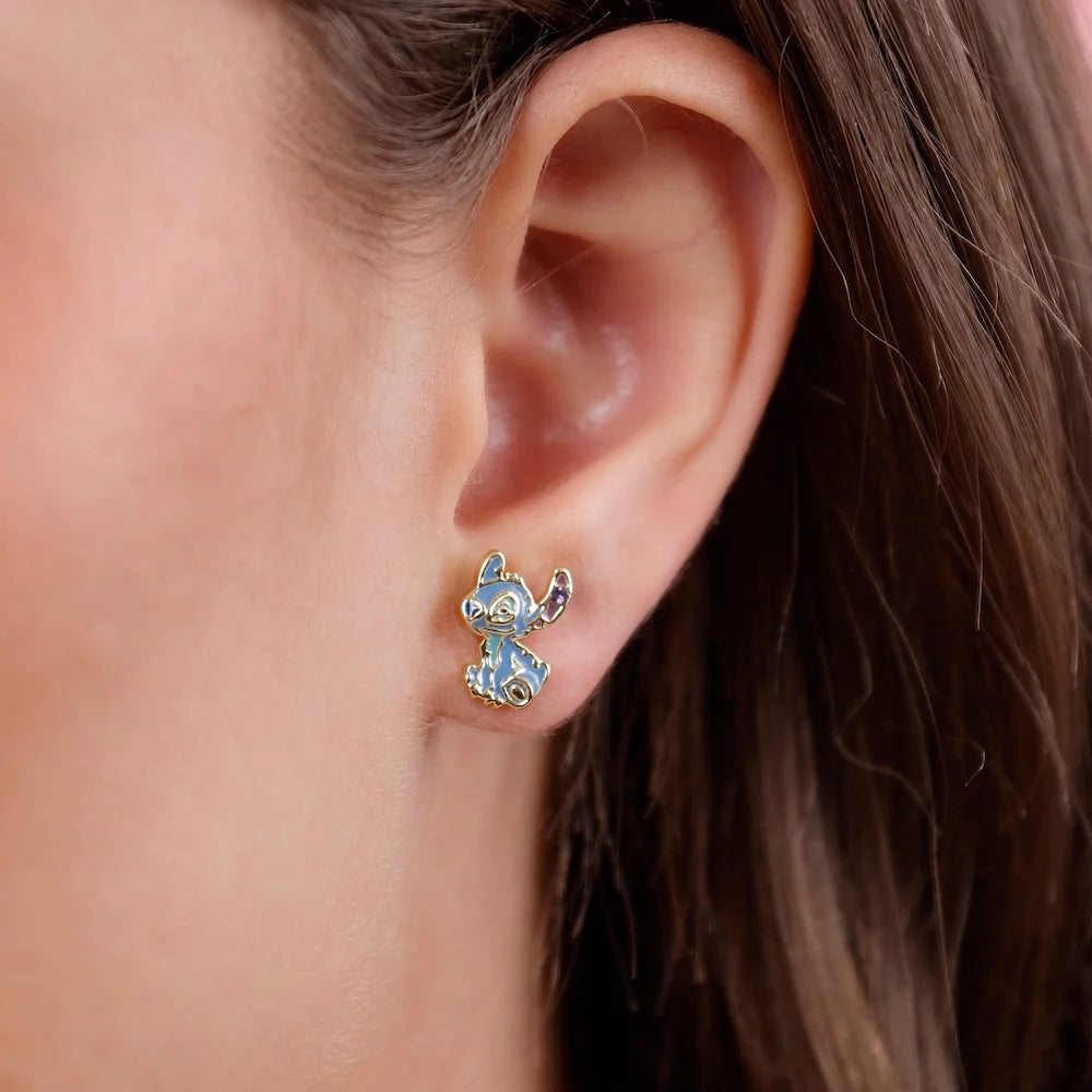 Boucles d'oreilles Stitch et Angel - Plaqué or