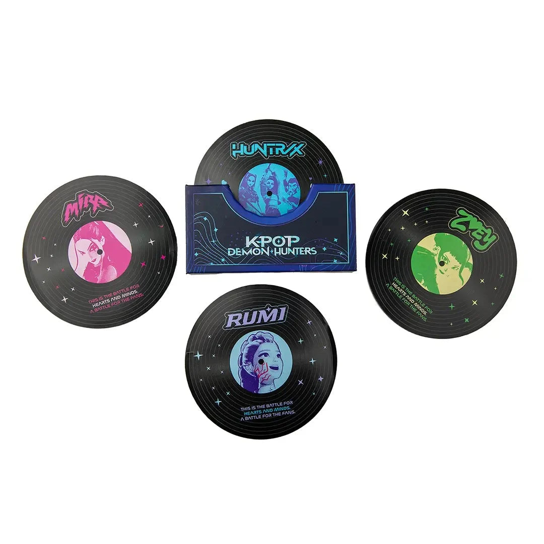Set de 4 Sous-verres KPop Demon Hunters - effet Vinyle
