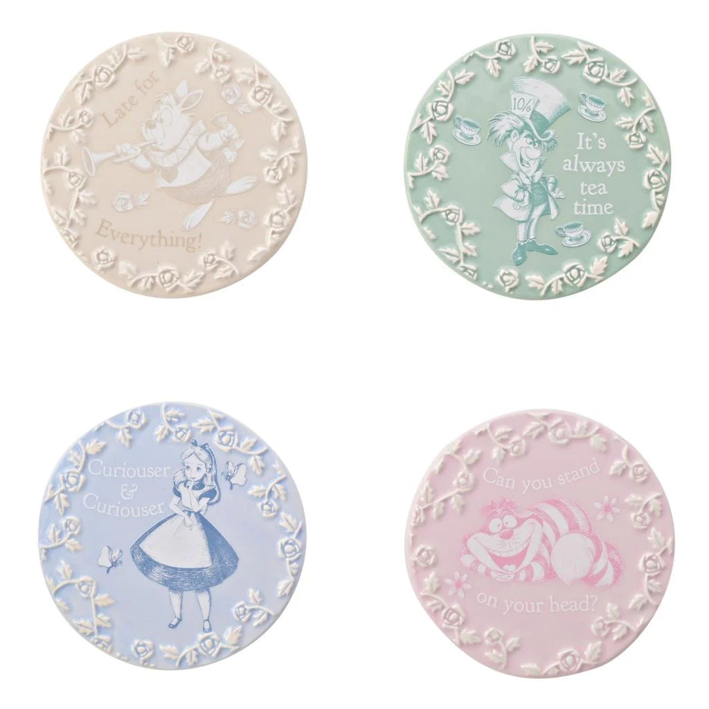 Set 4 Sous-verres en Céramique Alice au Pays des Merveilles