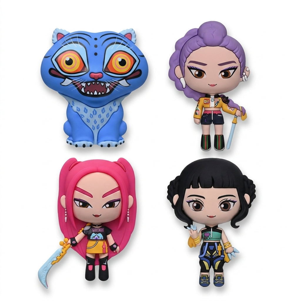 Set 4 Magnets 3D KPop - Rumi, Mira, Zoey & Derpy