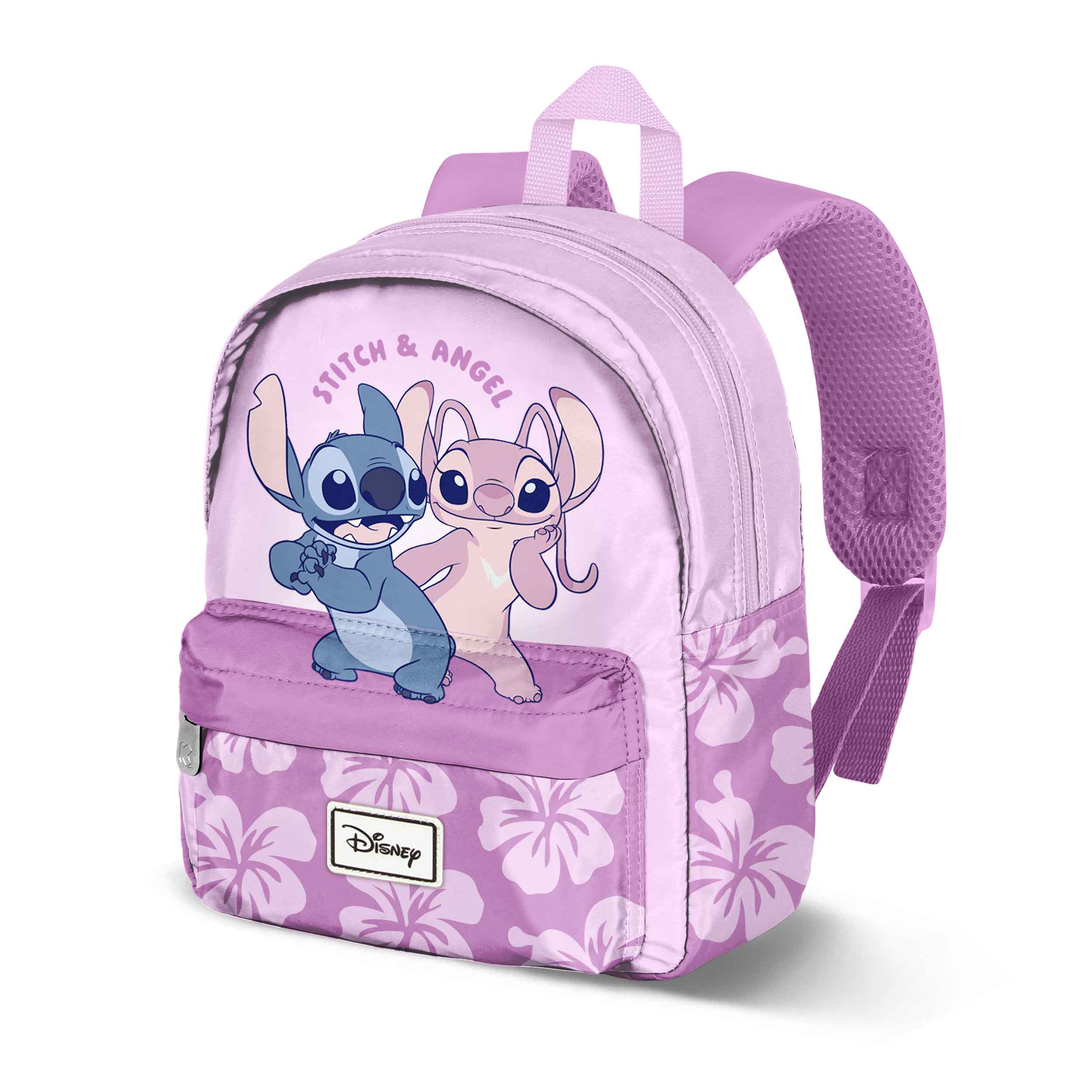 Sac à dos Stitch et Angel - Rose 10x22x27 cm