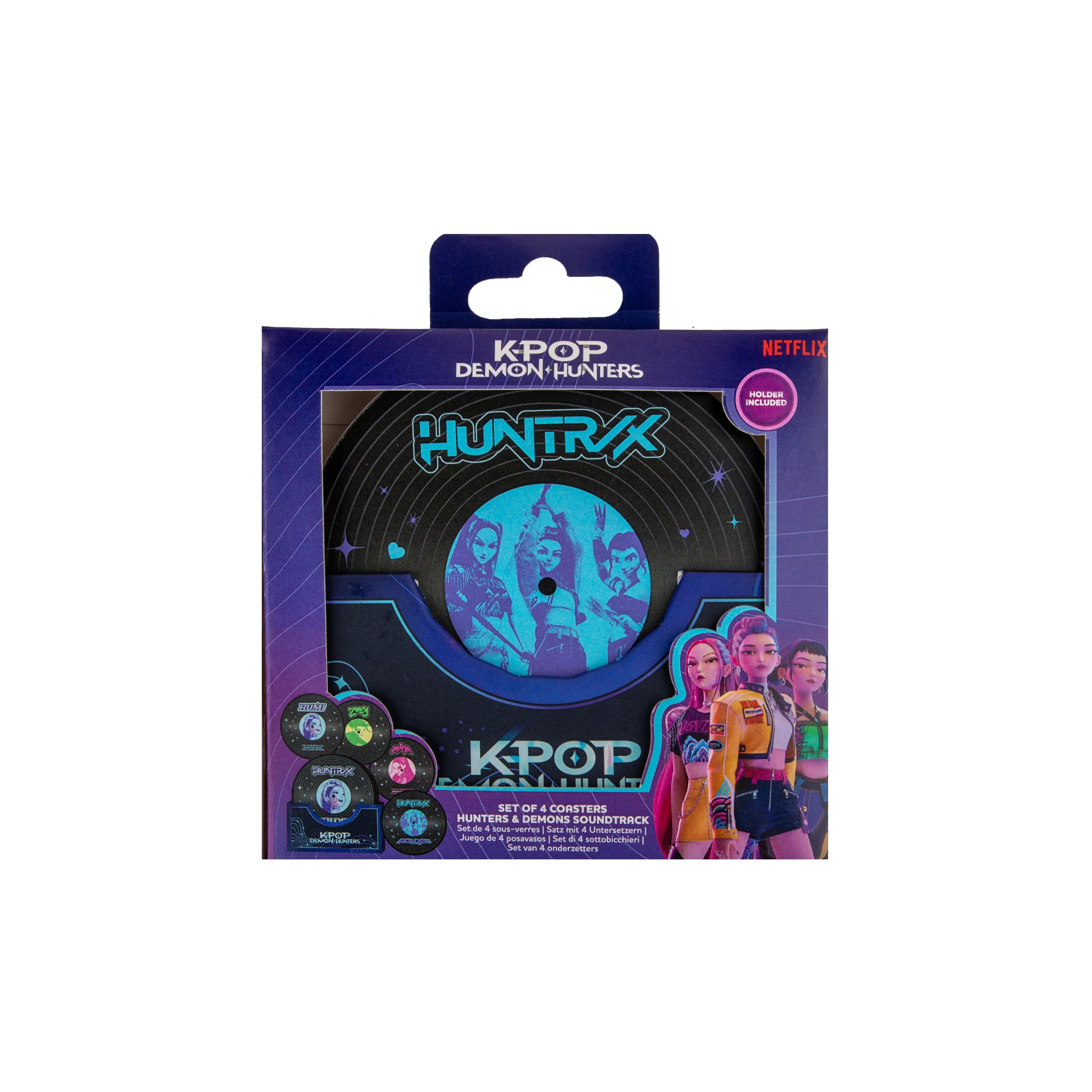Set de 4 Sous-verres KPop Demon Hunters - effet Vinyle