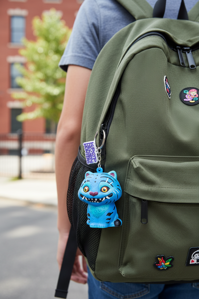 Porte-clés Squishy Derpy Tigre Anti-stress - KPop Demon Hunters