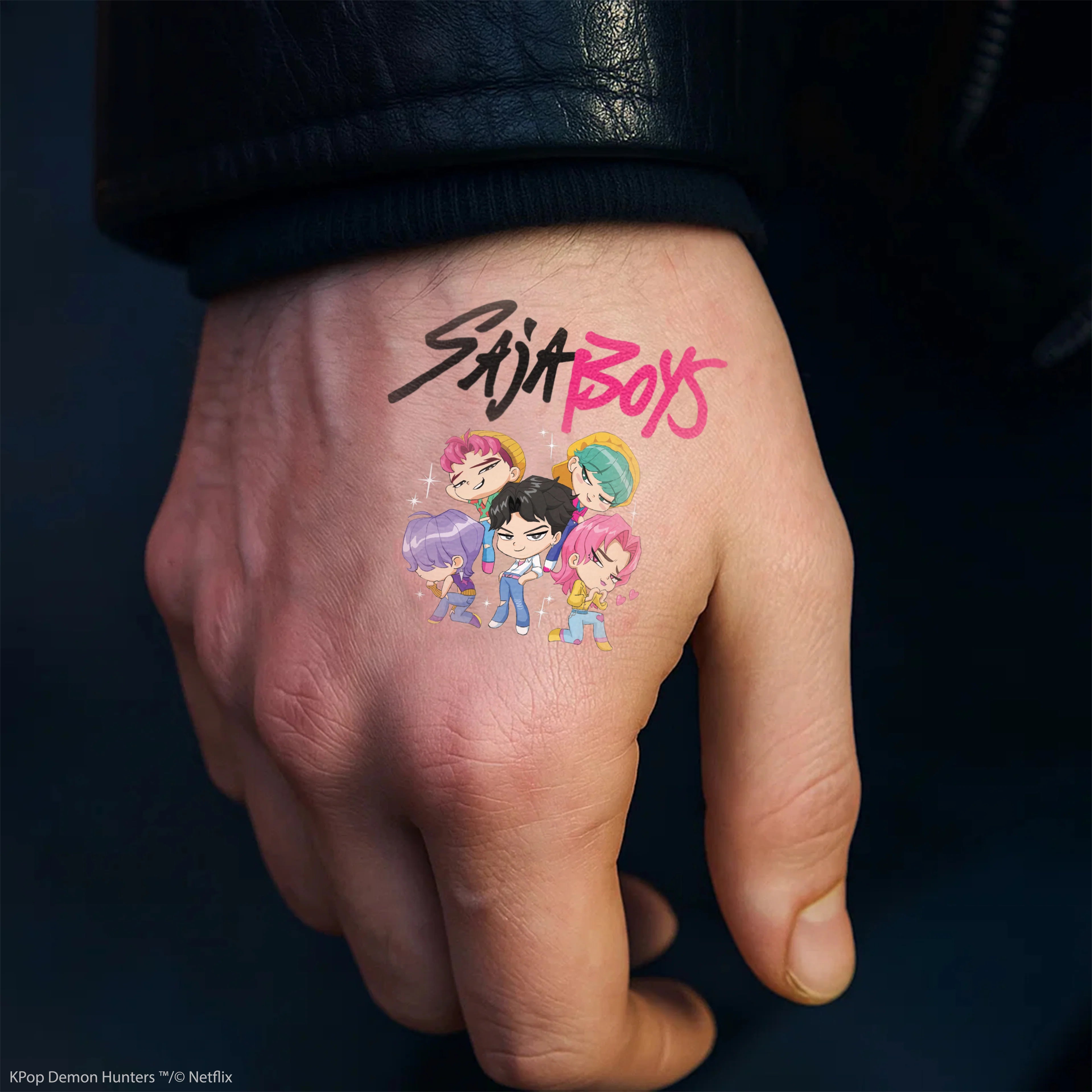 Tatouages Temporaires KPop Demon Hunters - 56 motifs