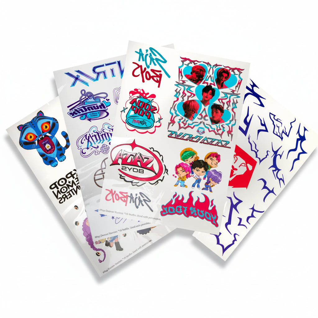 Tatouages Temporaires KPop Demon Hunters - 56 motifs