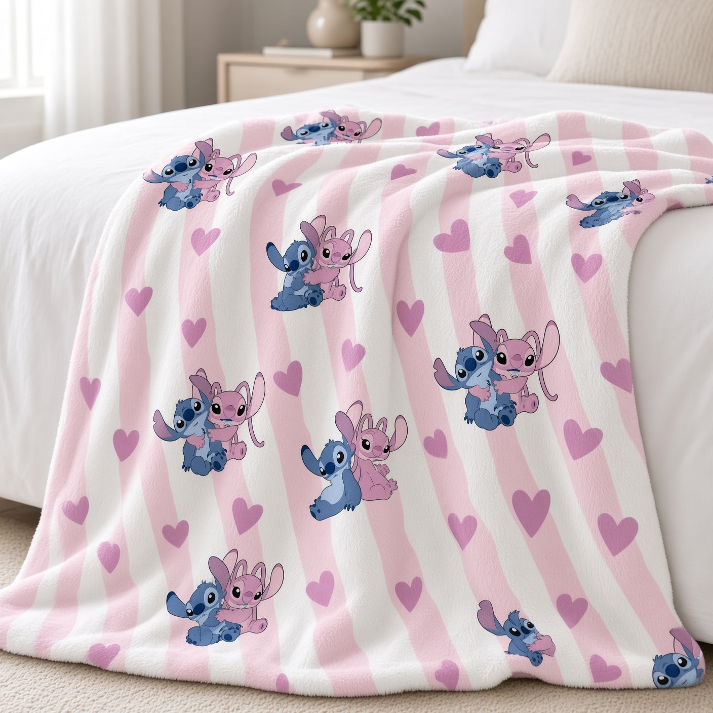 Couverture Plaid Stitch et Angel - 110x150 cm