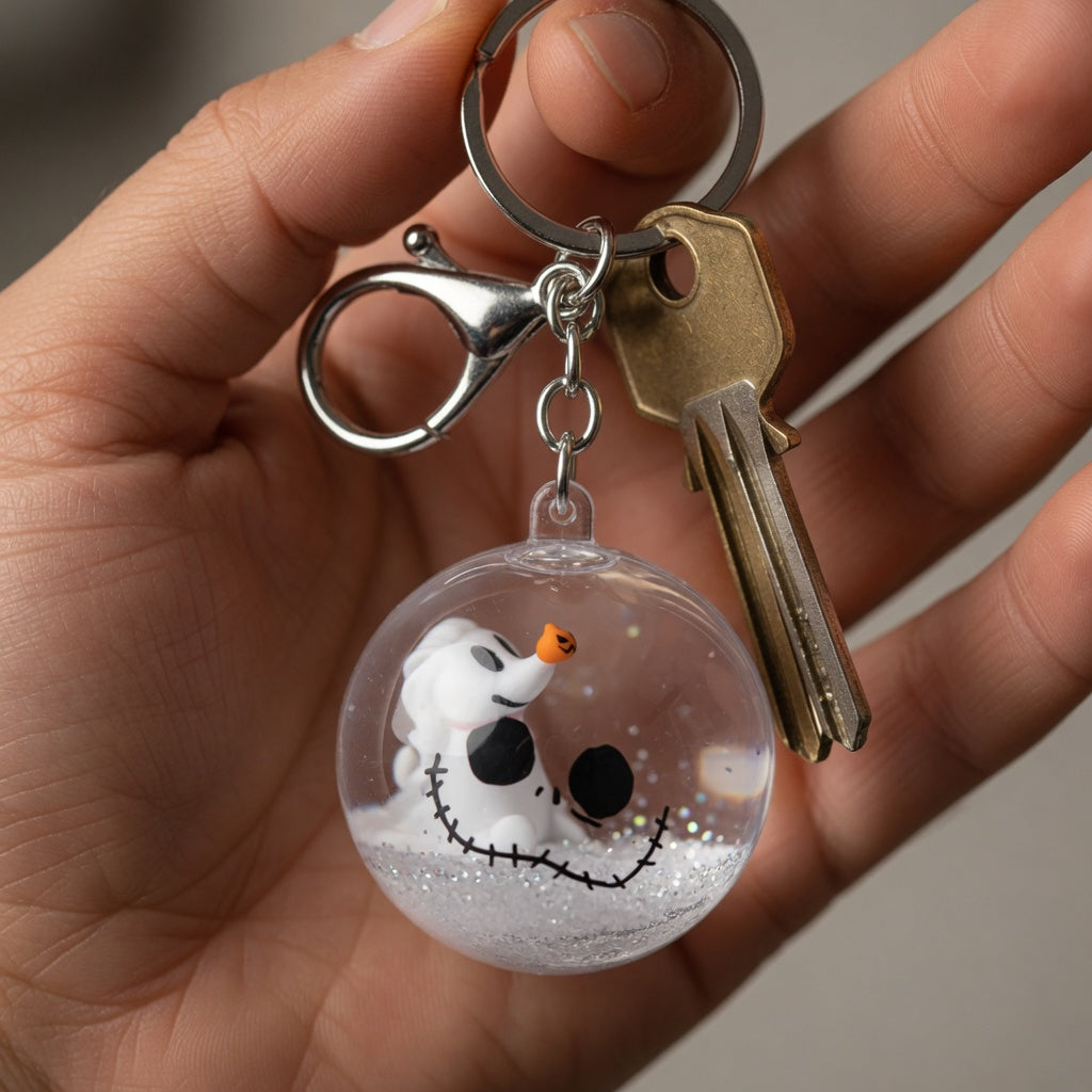 Porte-clés 3D Liquide Zéro et Jack Skellington