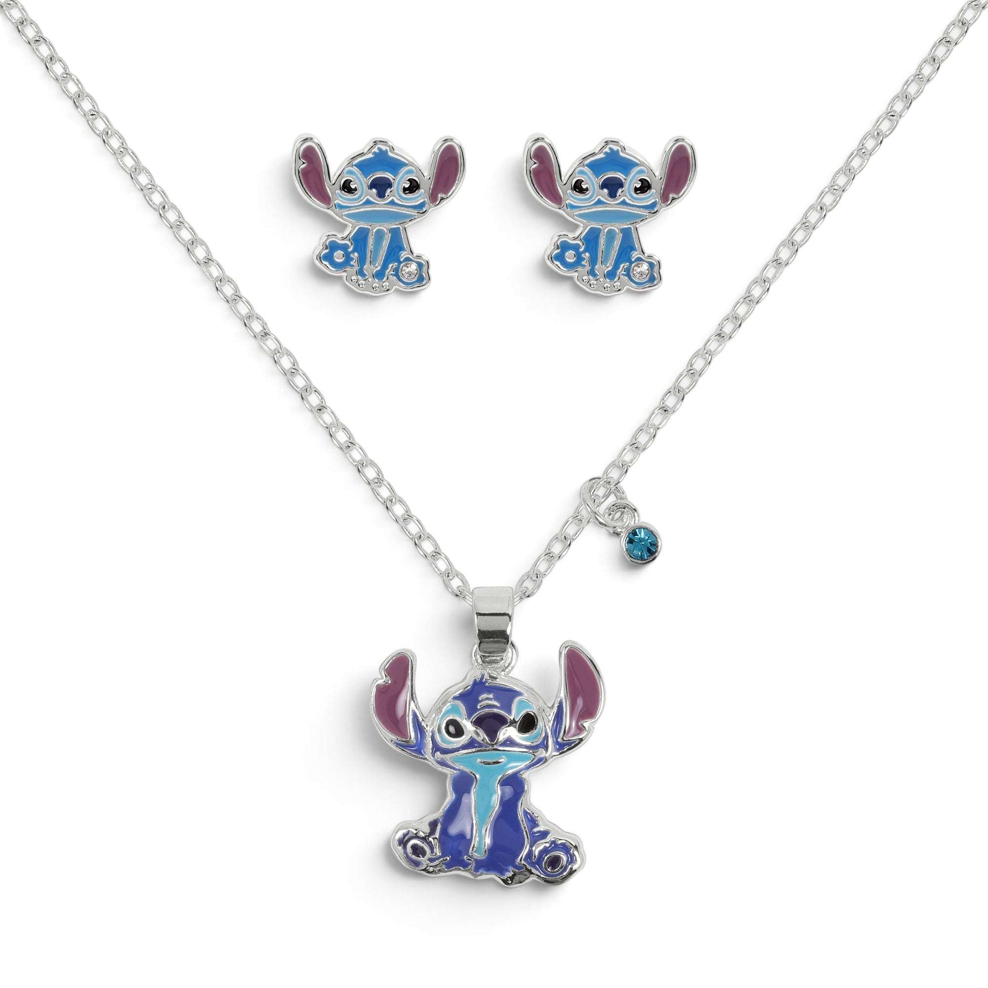 Collier + Boucles d'oreilles Stitch - Plaqué argent