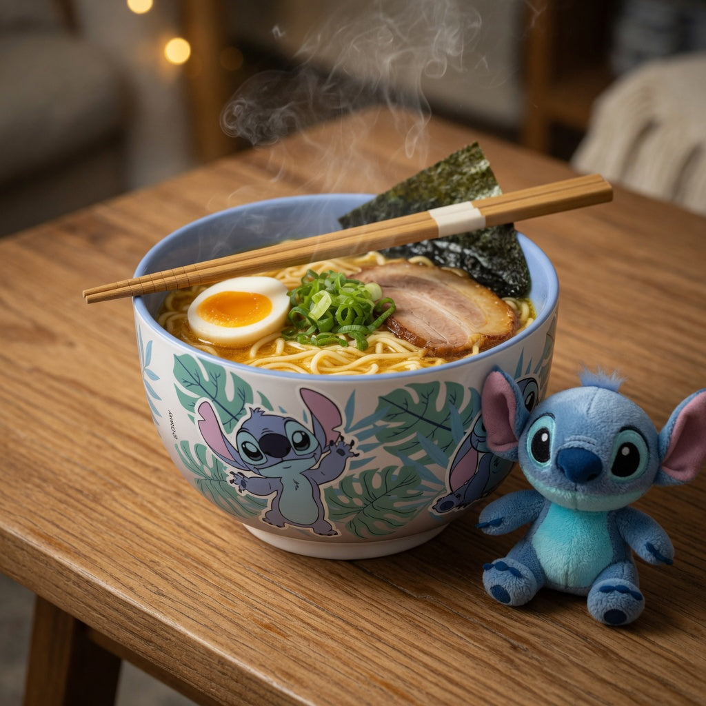 Bol à ramen Stitch avec baguettes en bambou - Lilo & Stitch