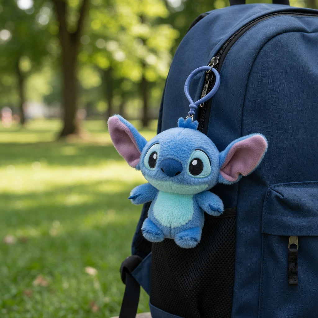 Porte-clés peluche Stitch, Angel et Leroy - 13 cm