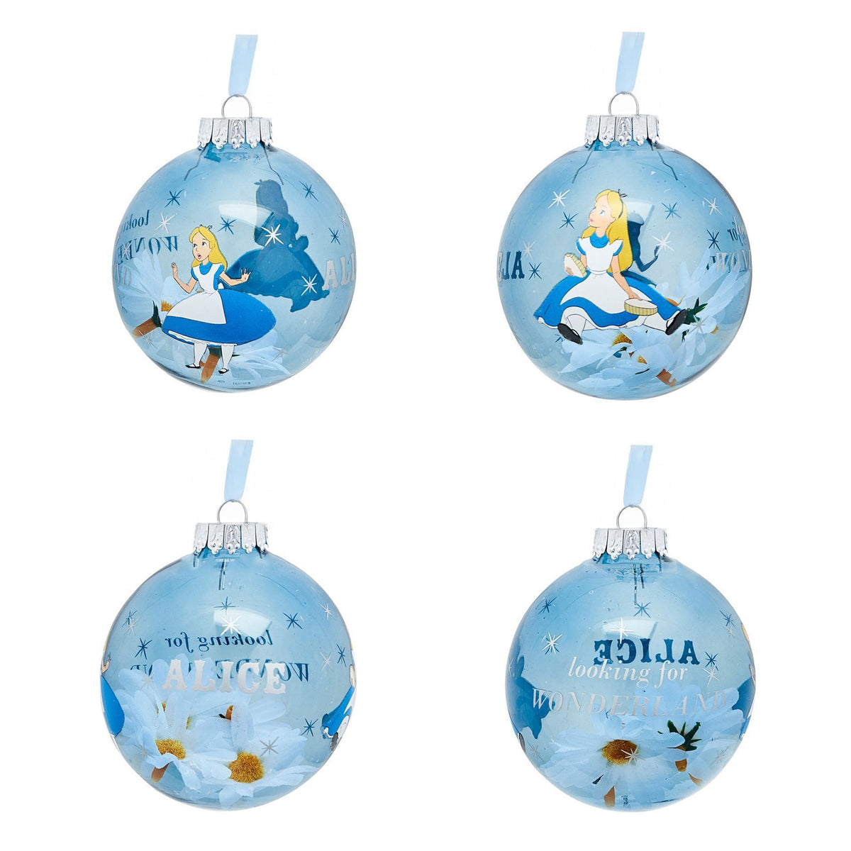Set 7 Boules de Noël Alice au Pays des Merveilles