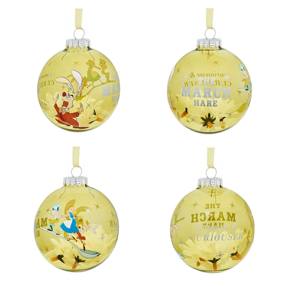 Set 7 Boules de Noël Alice au Pays des Merveilles
