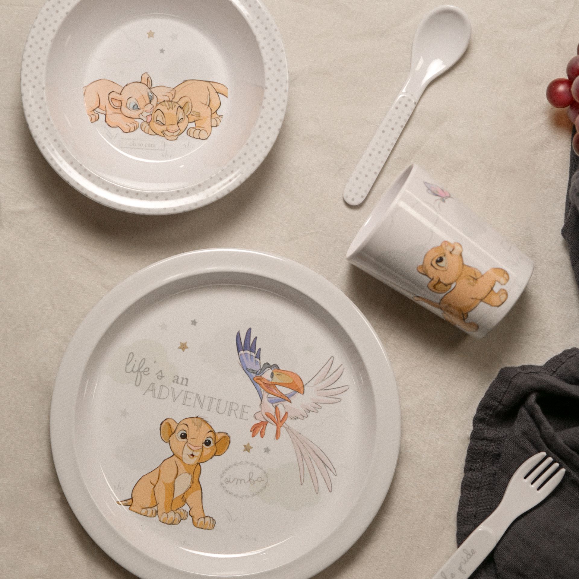 Coffret Vaisselle Bébé Simba - 5 pièces en mélamine