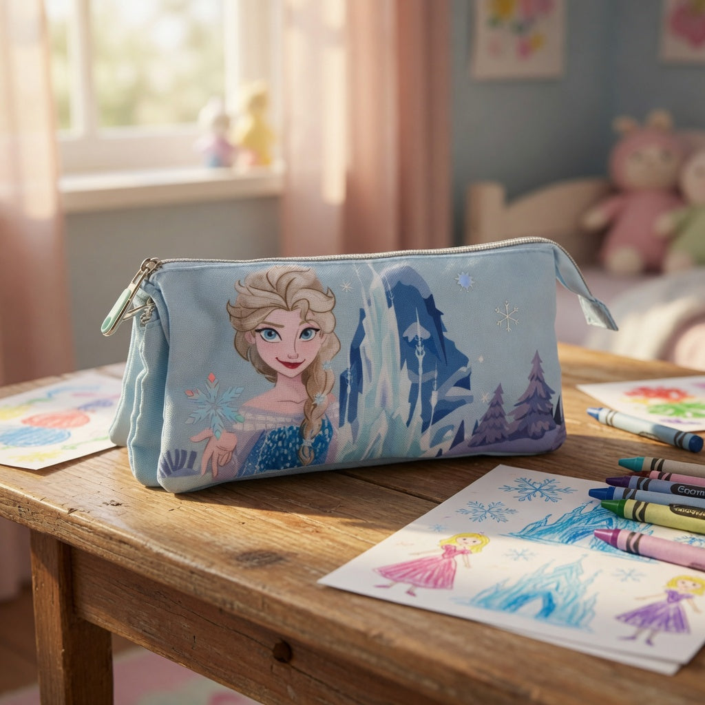 Trousse 3 Compartiments Elsa - La Reine des Neiges