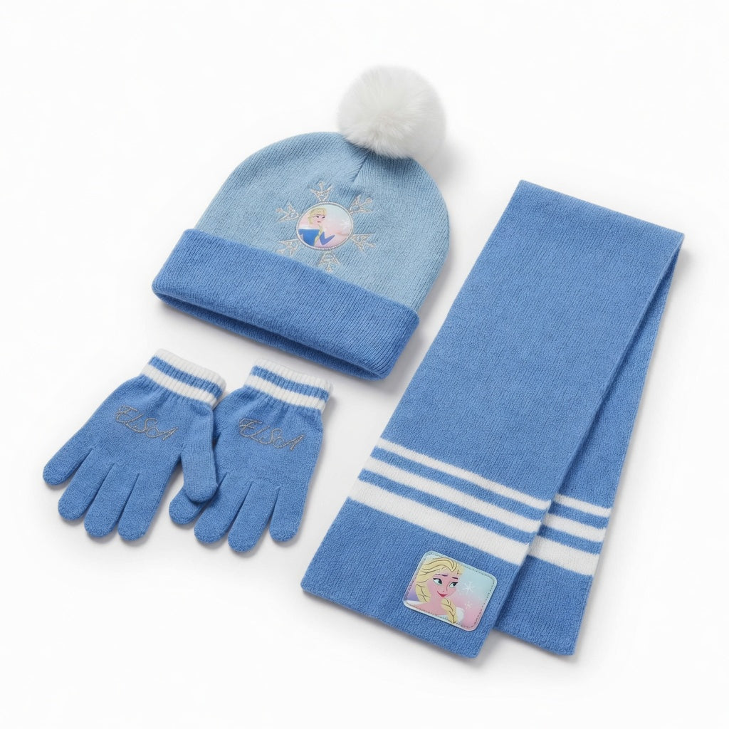 Set Bonnet, Écharpe et Gants - Elsa La Reine des Neiges