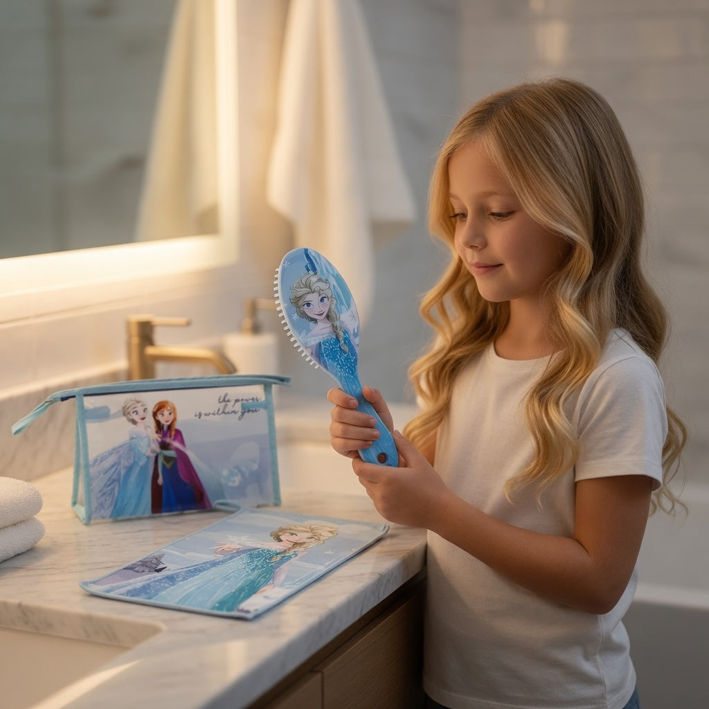 Trousse de toilette Elsa et Anna avec brosse - La Reine des Neiges