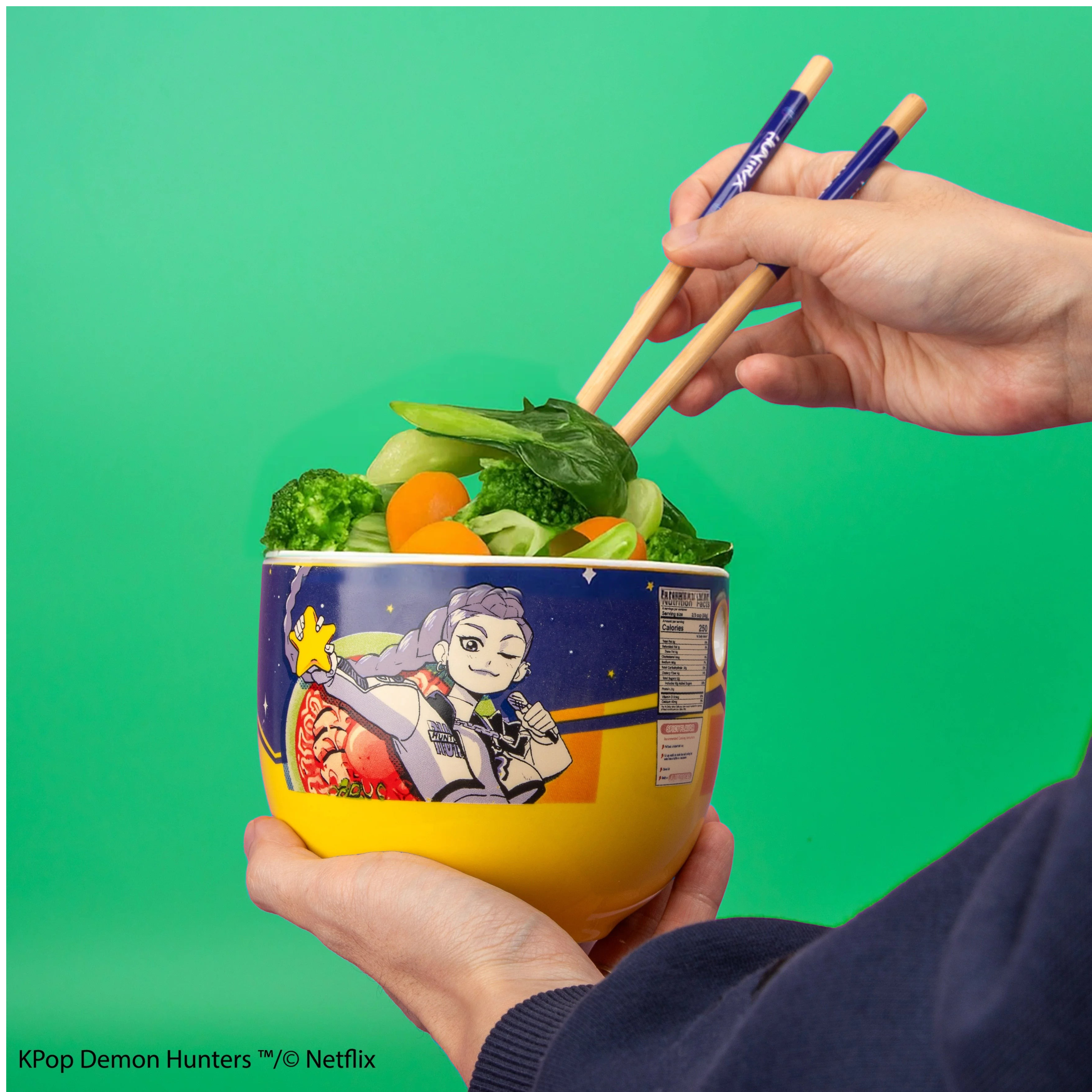 Bol à ramen en céramique Le Studio Fantastique avec illustration Rumi Superstar Flavor et baguettes en bambou