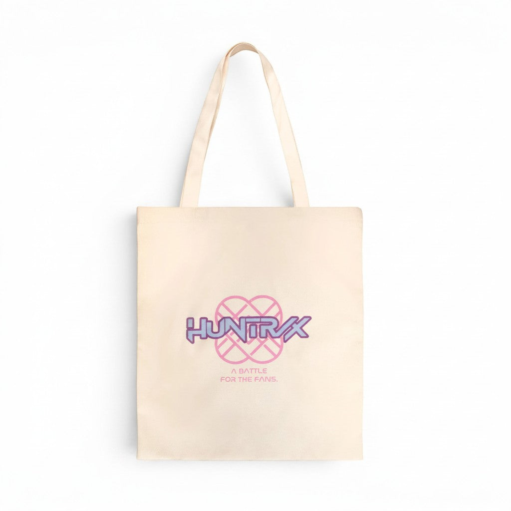 Tote bag Le Studio Fantastique rose en toile avec logo KPop Demon Hunters Huntrix et slogan A Battle For The Fans