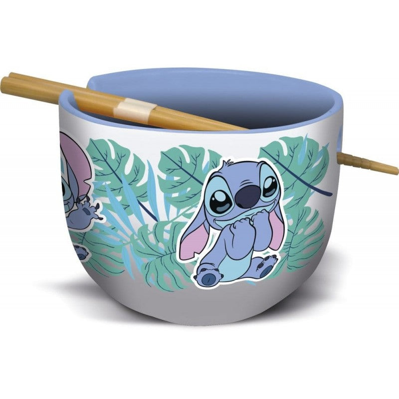 Bol à ramen Stitch avec baguettes en bambou - Lilo & Stitch