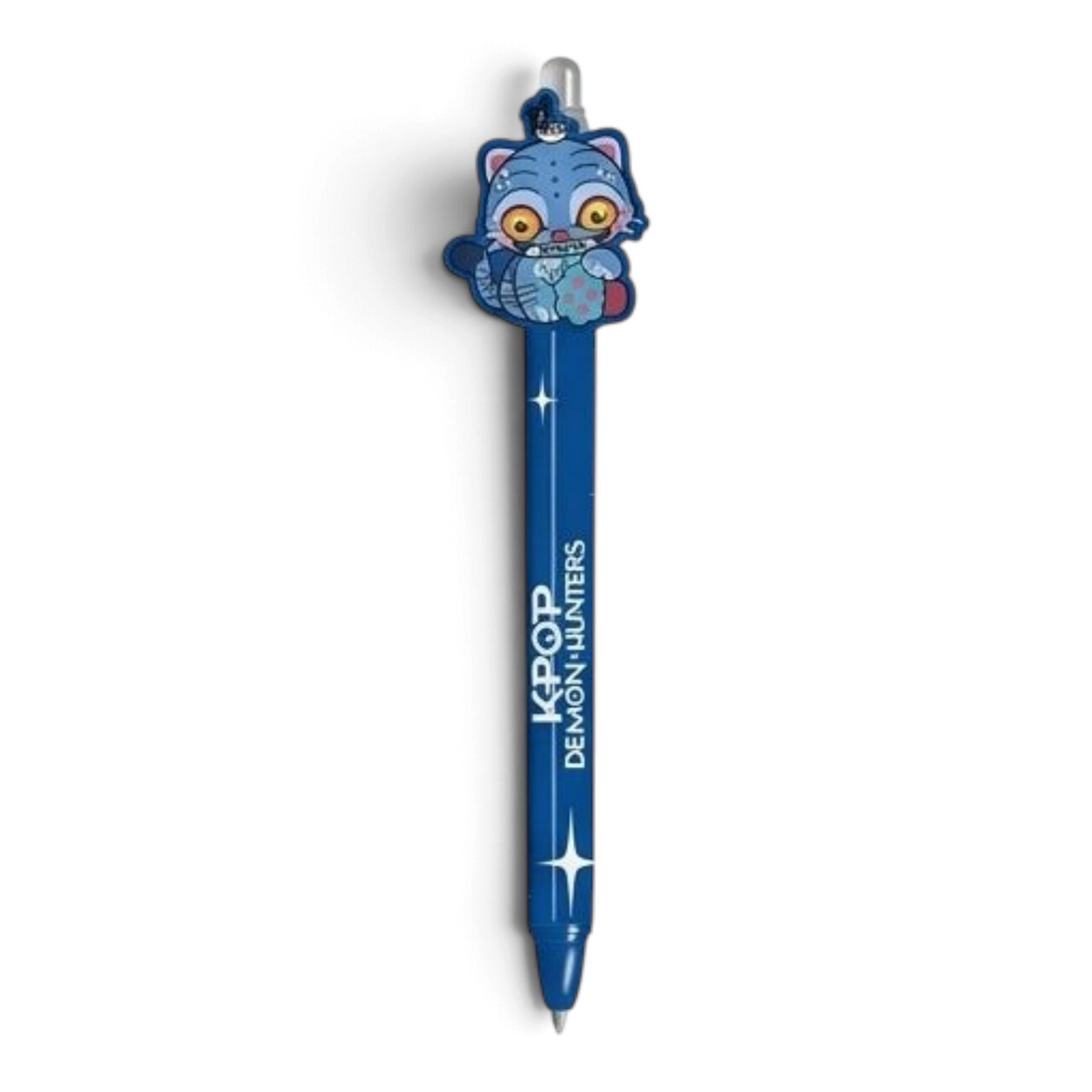 Stylo gel effaçable bleu Le Studio Fantastique K-Pop Demon Hunters avec figurine Derpy 3D et gomme intégrée