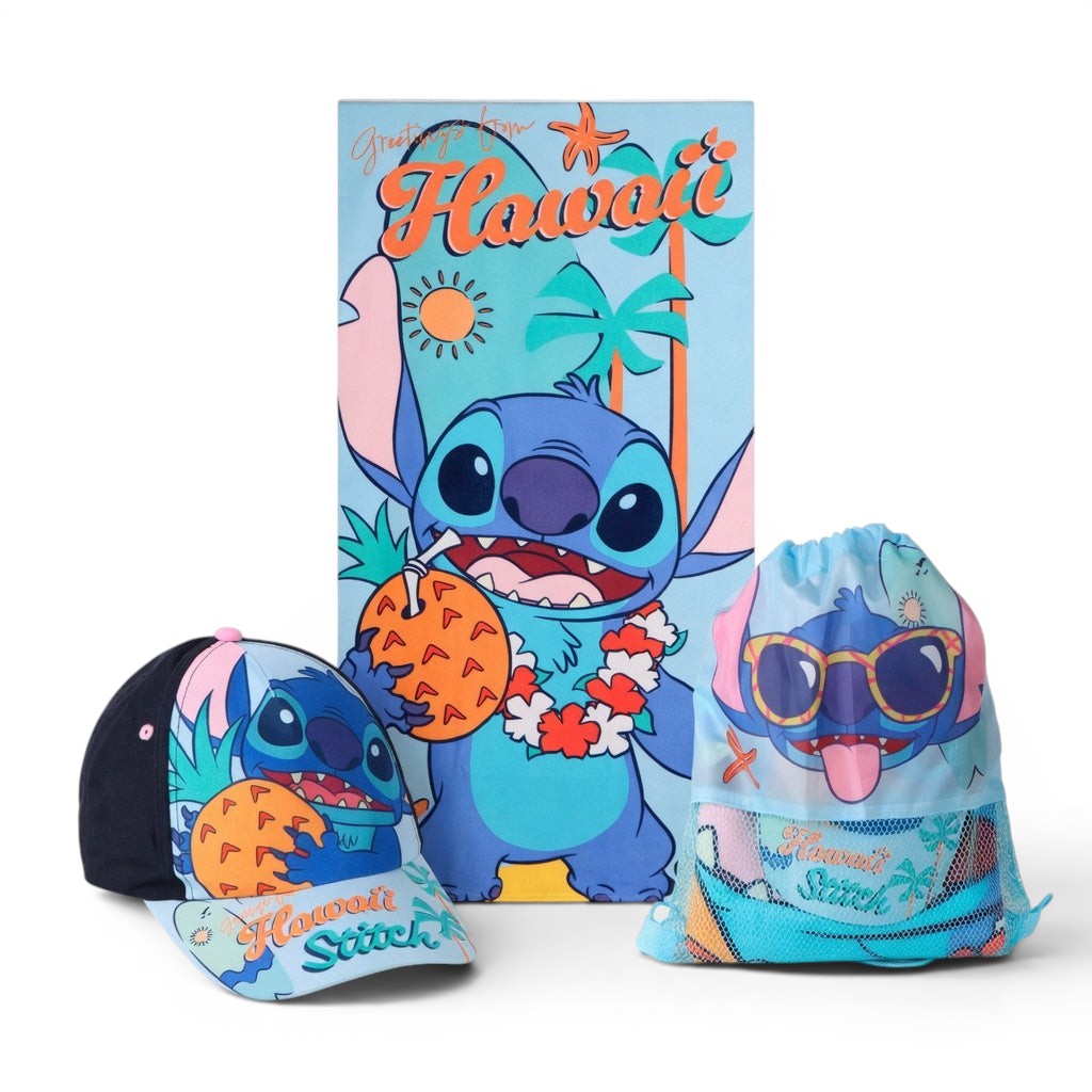 Set Plage Stitch - Casquette, Sac & Serviette Enfant