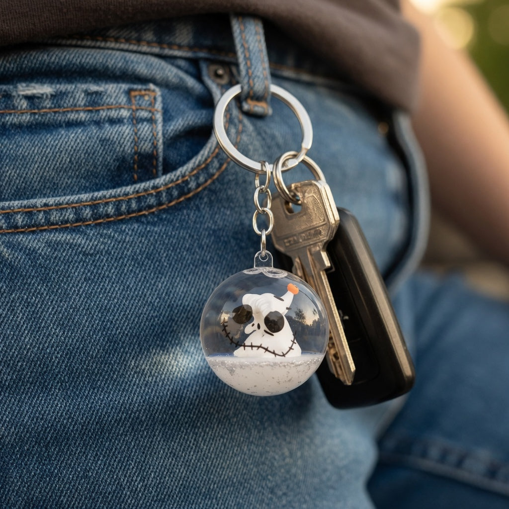 Porte-clés 3D Liquide Zéro et Jack Skellington