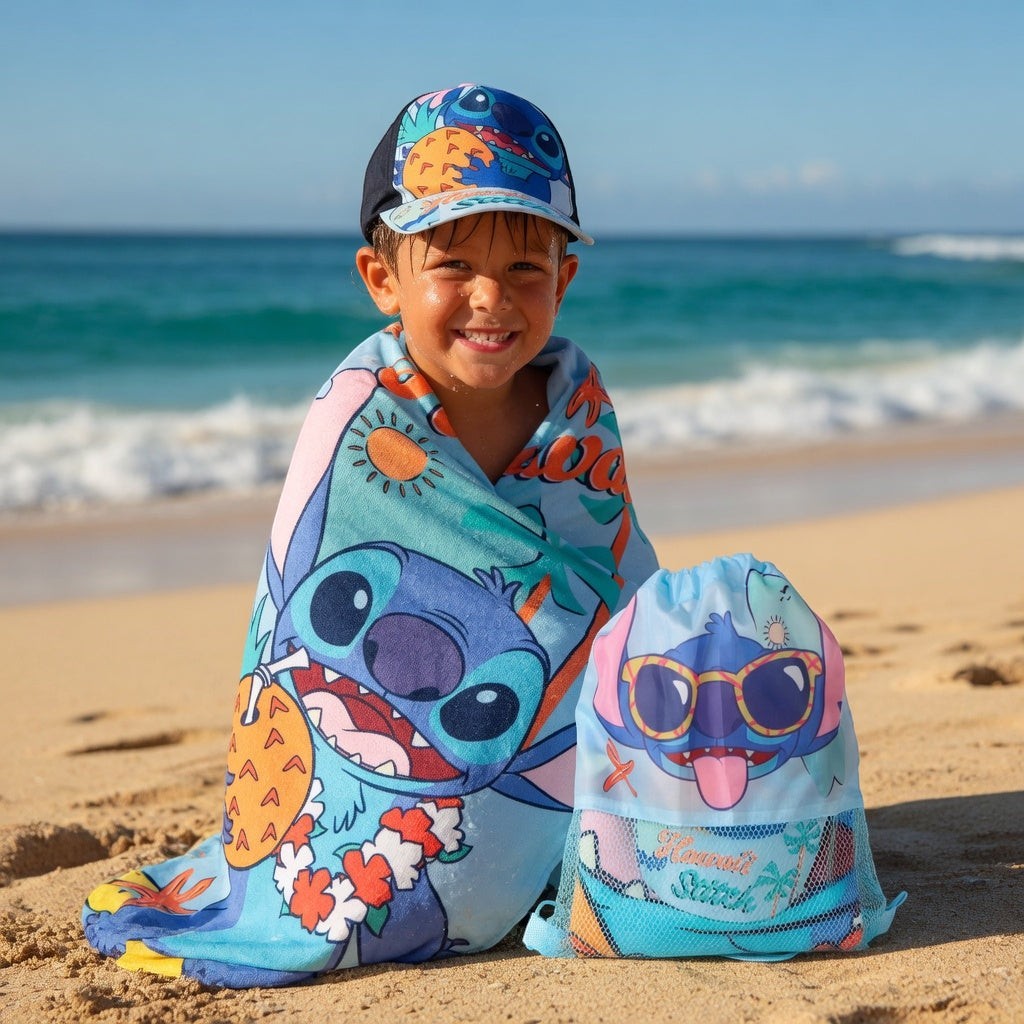 Set Plage Stitch - Casquette, Sac & Serviette Enfant